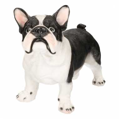 Decoratief beeld van een zwartwitte franse bulldog