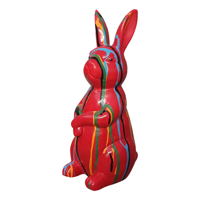 Beeld rood konijntje paashaas kleuren