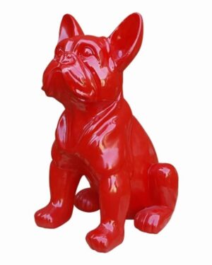 Moderne rode beelden van een polyester franse bulldog