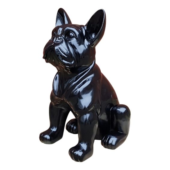 Modern zwart beeld van een franse bulldog