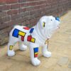Een beeld van een hond kopen in mondriaan kunst stijl