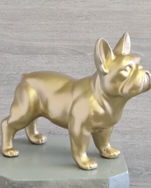 Deco beeldje franse bulldog goud
