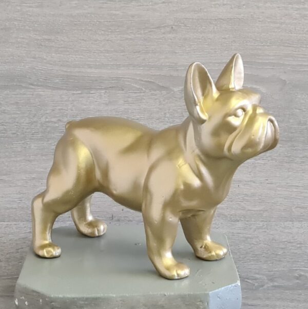 Deco beeldje franse bulldog goud