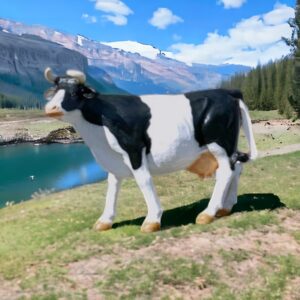 Tuinbeeld levensgrote koe koe overijssel