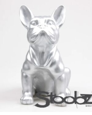 Franse Bulldog beelden zilver