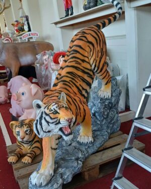 Polyester tijger beeld op ware grootte