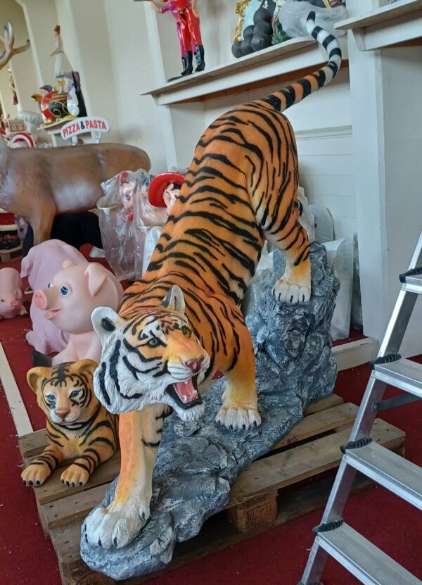 Polyester tijger beeld op ware grootte