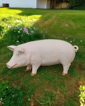 XL roze varken beeld van polyester voor tuin of bedrijf