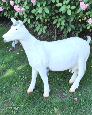 XL witte geit beeld van polyester voor tuin en decoratie
