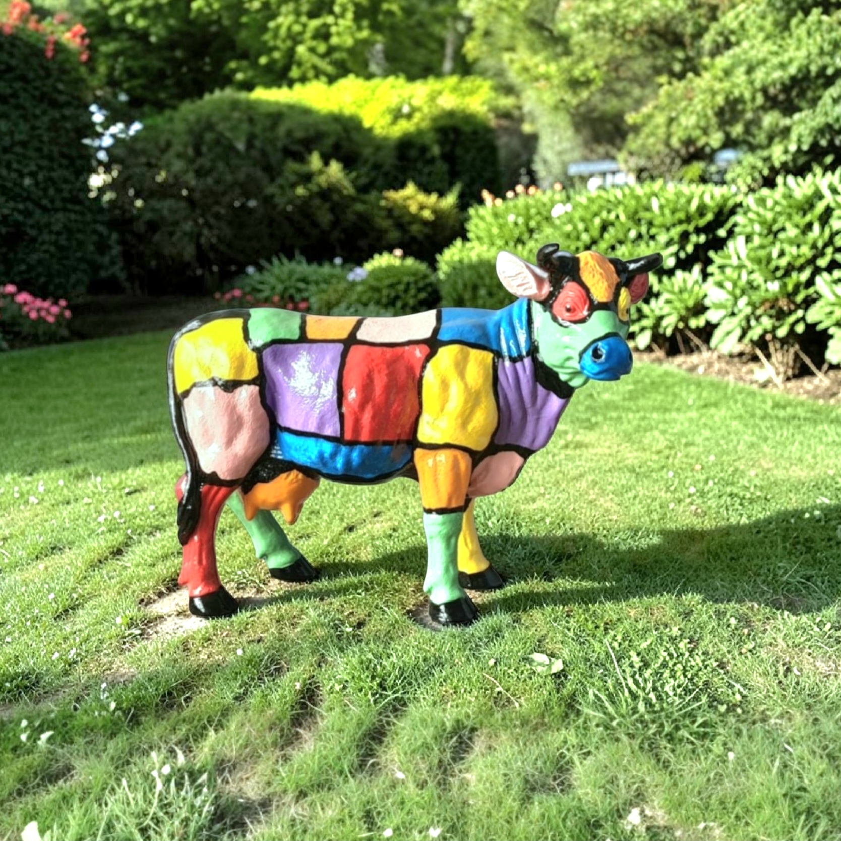 Beeld deco koetje kleur