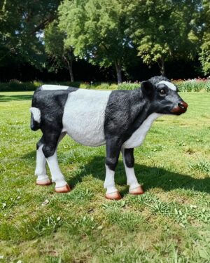 Decoratiebeeld kalf zwartbont 100 cm realistisch XL beeld
