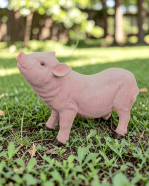 Beeldje roze varken voor buiten 60 cm